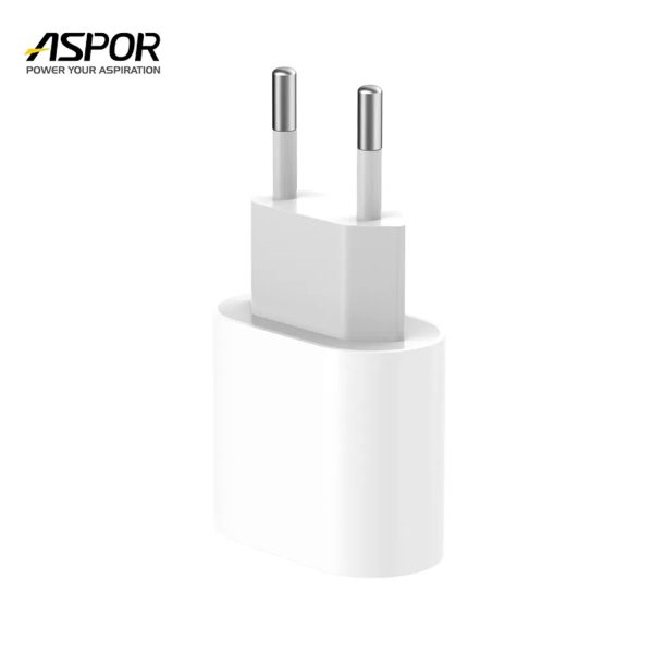 Aspor A801 New 20w Eu Pin Usb-c Fast Charging Qc 3.0 White
