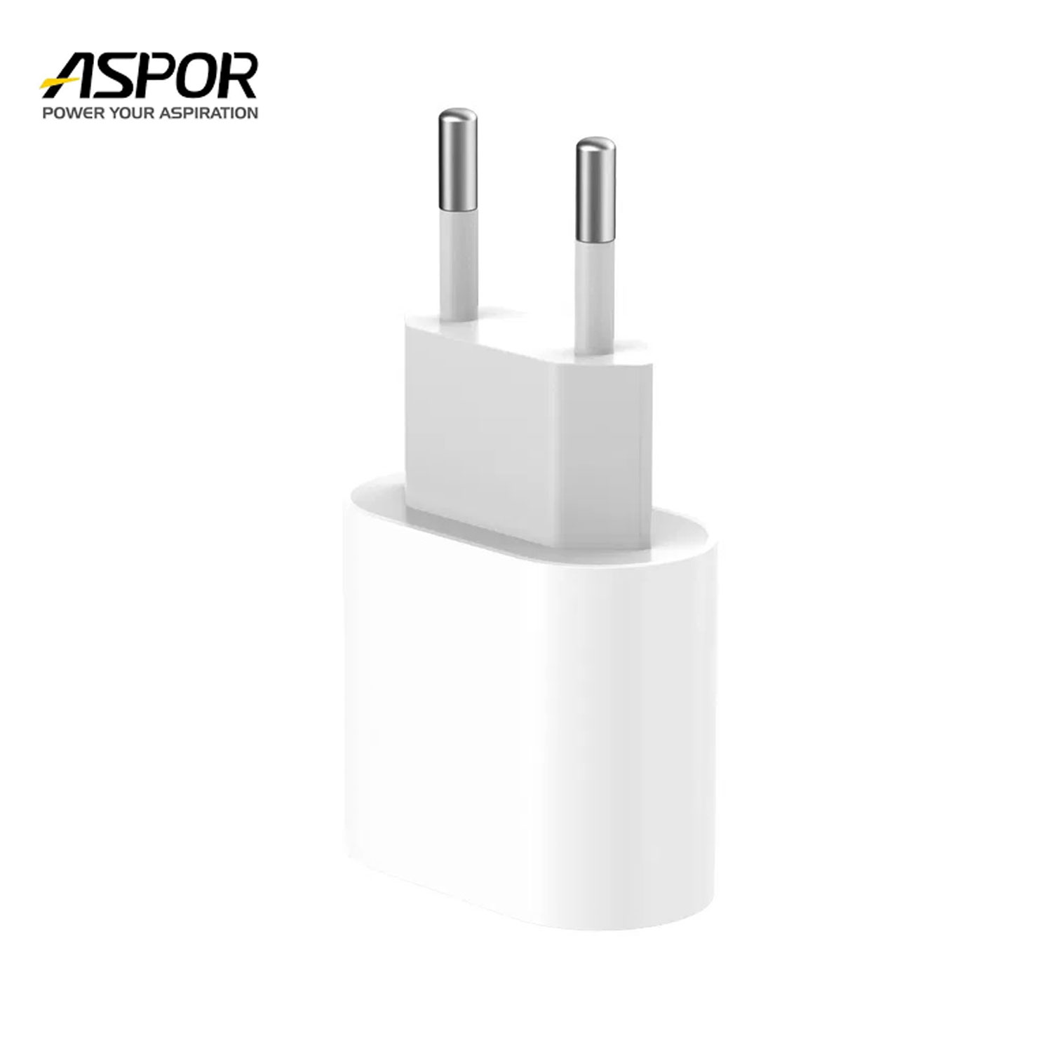 Aspor A801 New 20w Eu Pin Usb-c Fast Charging Qc 3.0 White - Image 1