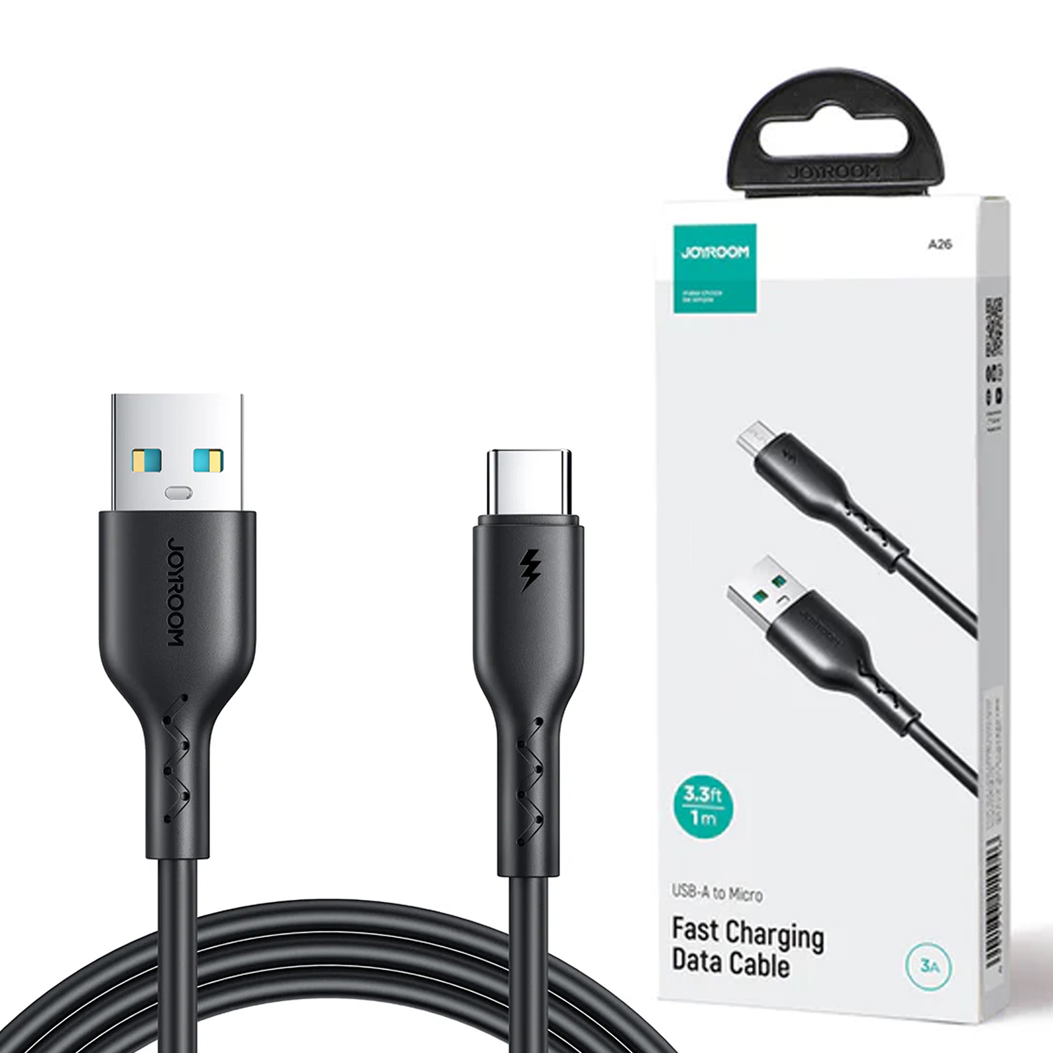 Joyroom (sa26-ac3) 3a Usb-a To Type-c Fast Charging Data Cable 1m Black - Image 1