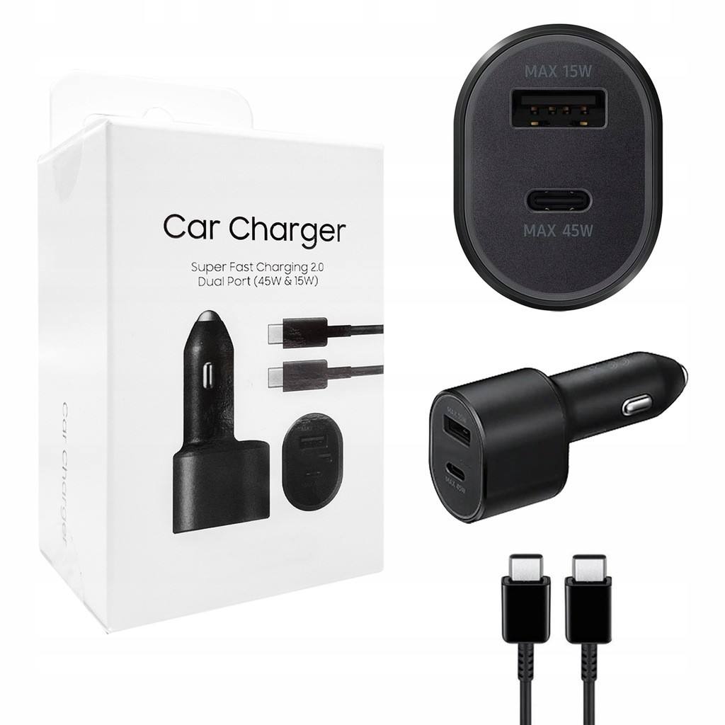 Samsung 45w Pd 15w Usb + 45w Type C Dual Super Fast Car Charger With Cable - Image 1