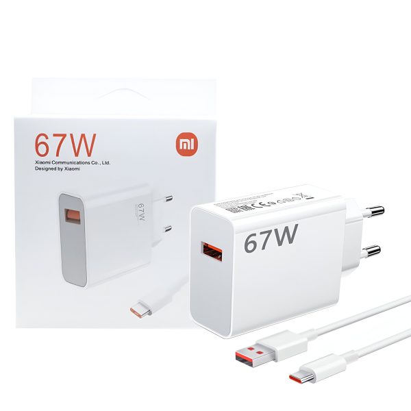 Xiaomi 67w Eu Plug Qc3.0 Fast Quick Wall Charger With Cable